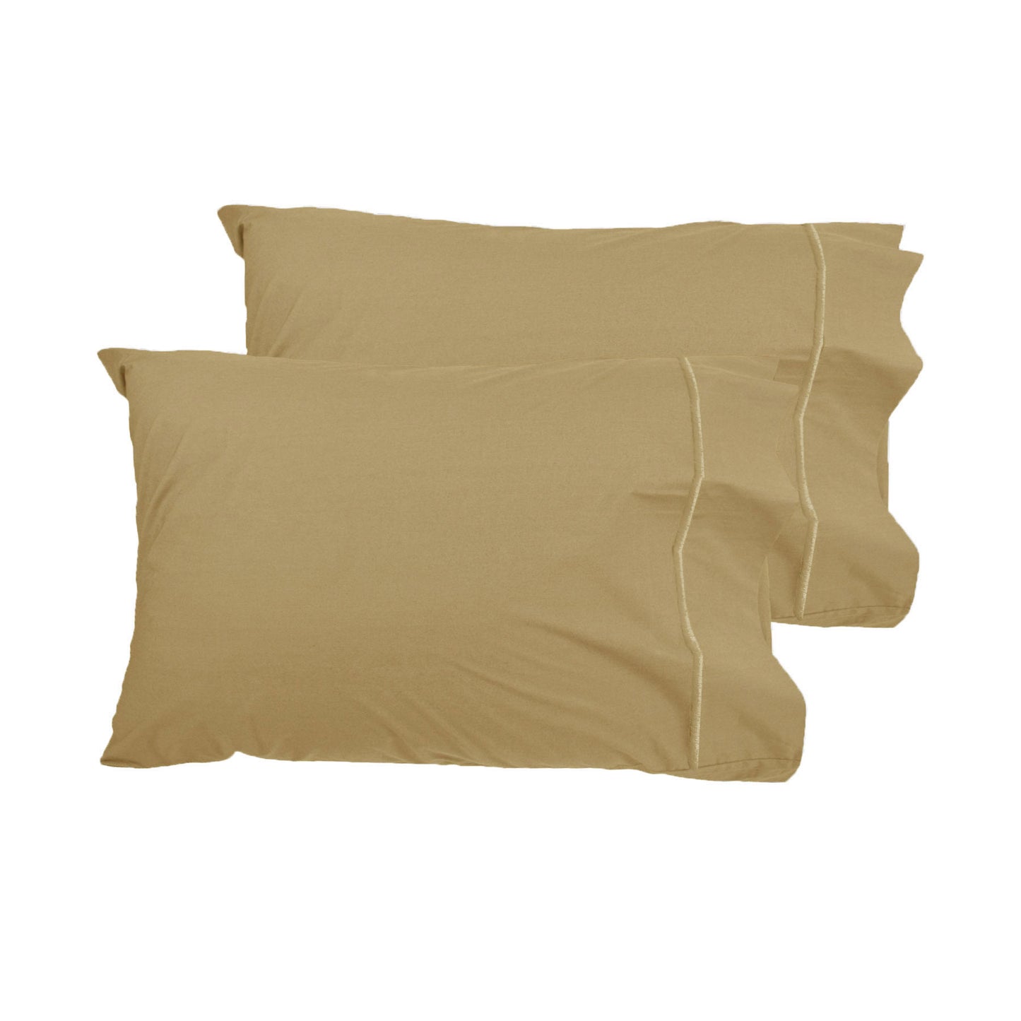 Grand Atelier 400TC Pima Cotton Queen Sized Pillowcases - Royal Gold, 2 Pack