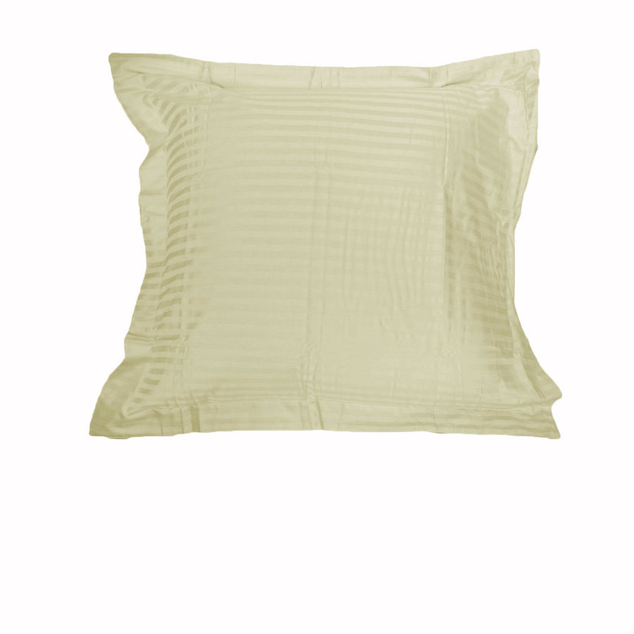 Accessorize Stripe Euro Pillowcase 325TC 65x65cm Ecru Cotton, Machine Washable - SuperSaverAU - view 1