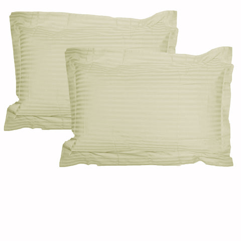 Accessorize Stripe Jumbo Pillowcases 325TC Ecru - 2 Pack, Cotton, Machine Washable - SuperSaverAU - view 1