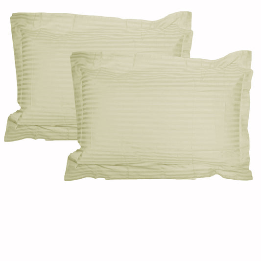 Accessorize Stripe Jumbo Pillowcases 325TC Ecru - 2 Pack, Cotton, Machine Washable