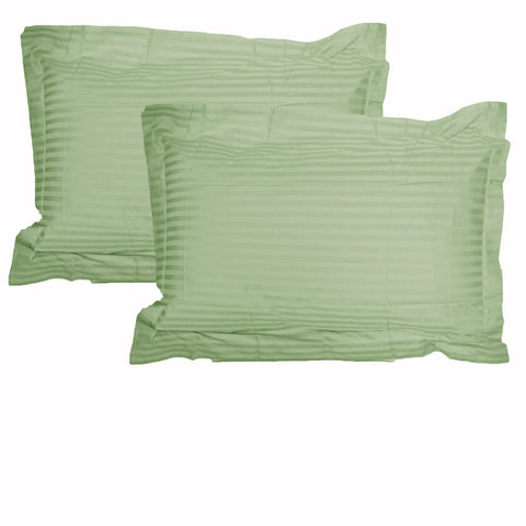 Accessorize Stripe Jumbo Pillowcases 325TC Green 55x80cm - 2 Pack - SuperSaverAU - view 1