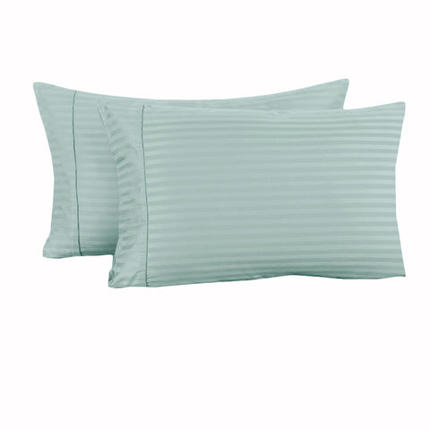 Accessorize 325TC Cuffed Pillowcases Pair, Striped Pattern, 48 cm x 70 cm, Blue - SuperSaverAU - view 1