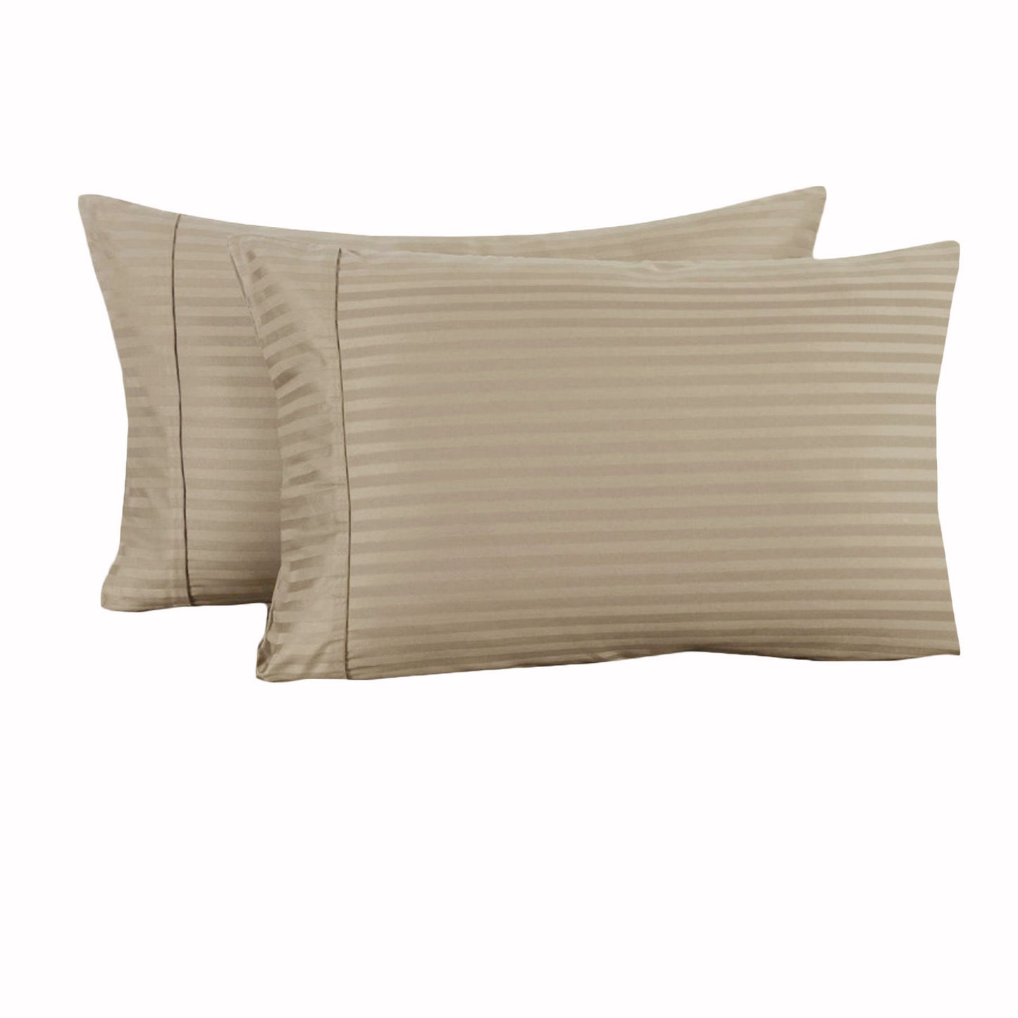 Accessorize 325TC Pair of Cuffed Pillowcases, Striped Pattern, 48 cm x 70 cm