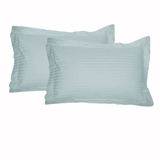 Accessorize 325TC Tailored Pillowcases Pair, Striped Pattern, 48 cm x 73 cm, Blue