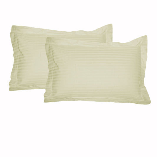Accessorize 325TC Striped Tailored Pillowcases Ecru - 2 Pack, 48 cm x 73 cm