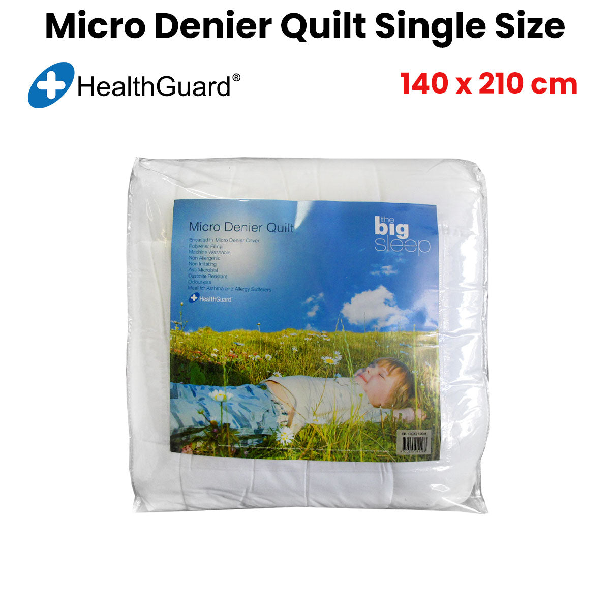 Big Sleep Micro Denier Quilt Single 300GSM, Non Allergenic, Dustmite Resistant - SuperSaverAU - view 1