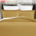 Grand Aterlier 400TC 100% Pima Cotton Tailored Edge Quilt Cover Set King Royal Gold - SuperSaverAU - view 1