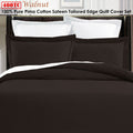Premium Grand Aterlier Pima Cotton Quilt Cover Set with 400TC Sateen - Walnut, King