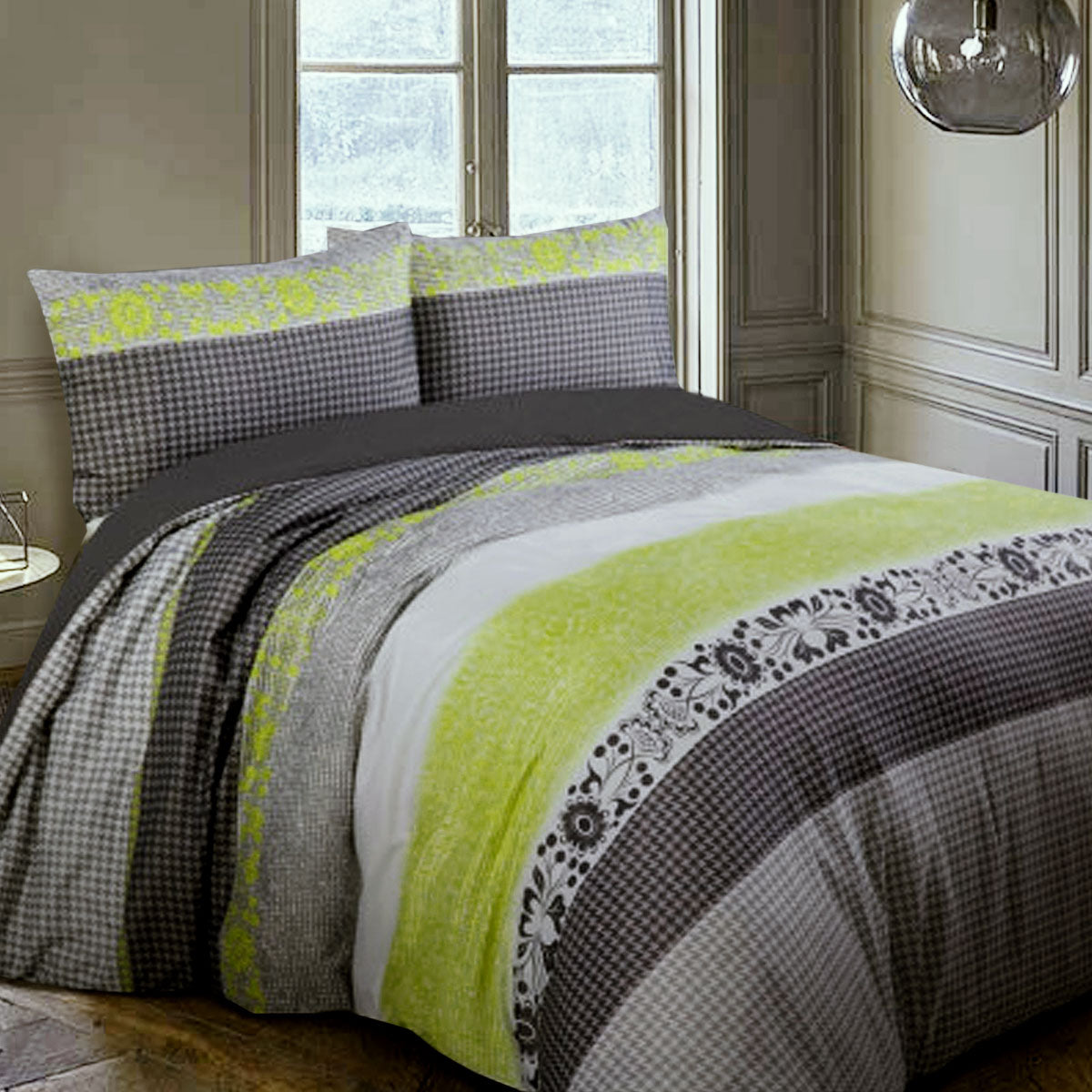 Big Sleep Ali Neon Quilt Cover Set King - Basketweave Print, Soft Microfiber
