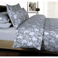 Accessorize Annabelle Grey Jacquard Quilt Cover Set Double - Floral Design, Polyester - SuperSaverAU - view 1