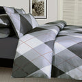 Big Sleep Argyles Black Quilt Cover Set Single - Microfiber, 140 x 210cm - SuperSaverAU - view 1