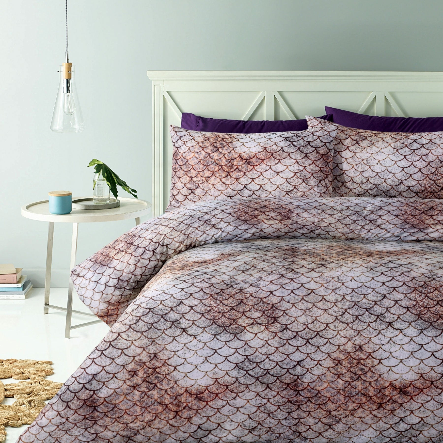 Big Sleep Ari Quilt Cover Set Queen - Fish Scale Print, 180 Thread Count - SuperSaverAU - view 1