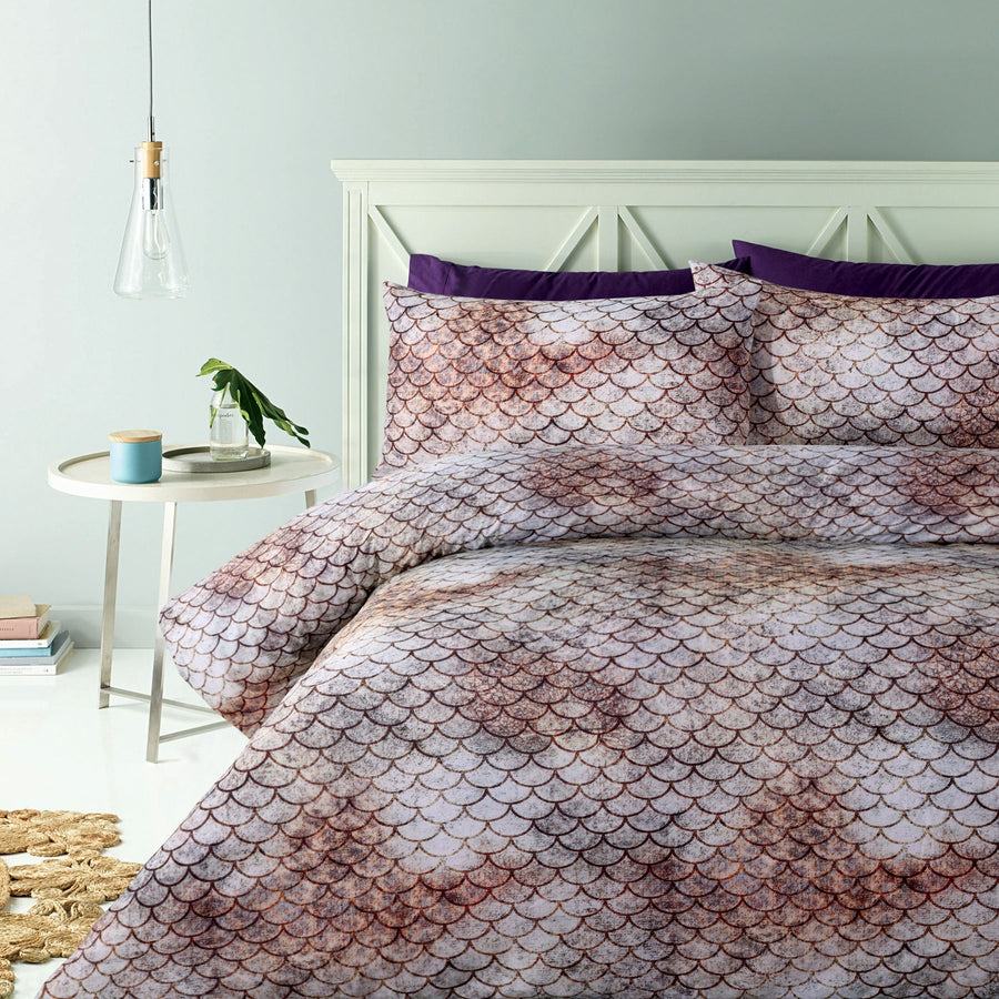 Big Sleep Ari Quilt Cover Set Queen - Fish Scale Print, 180 Thread Count - SuperSaverAU - view 1