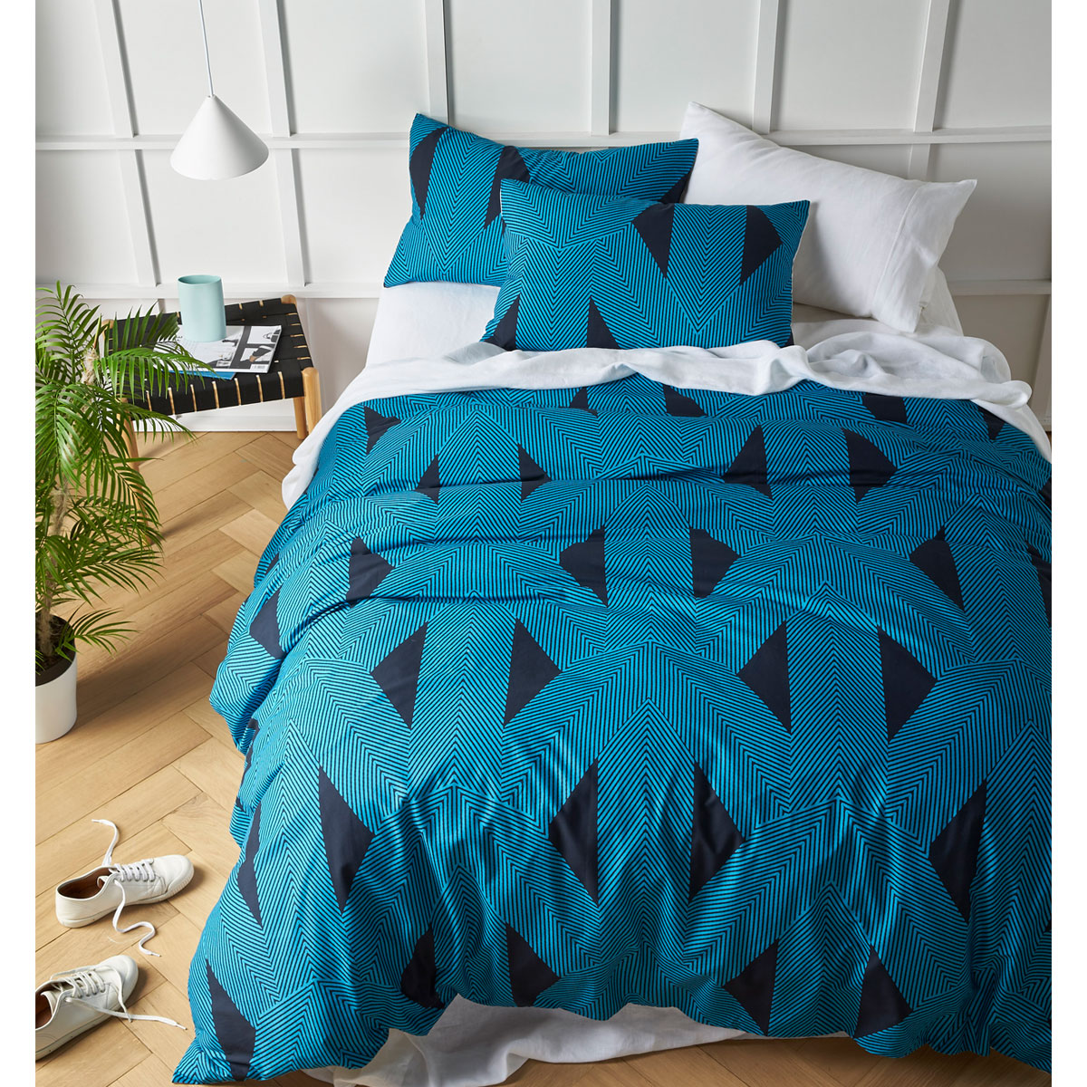 Accessorize Aster Digital Printed Cotton Quilt Cover Set King - Geometric Design, 100% Cotton - SuperSaverAU - view 1