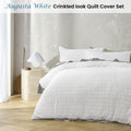 Accessorize Augusta Ruched Quilt Cover Set - White, Queen