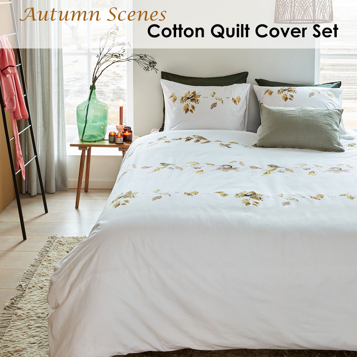 Marjolein Bastin Autumn Scenes Cotton Quilt Cover Set King - 100% Cotton, 144 TC - SuperSaverAU - view 1