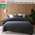 Accessorize 400TC Bamboo Cotton Quilt Cover Set - Charcoal Super King
