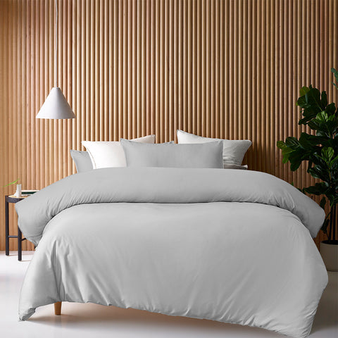 Accessorize 400TC Bamboo Cotton Quilt Cover Set - Grey Double
