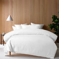 Accessorize 400TC White Bamboo Cotton Double Stitched Quilt Cover Set King - SuperSaverAU - view 1