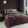 Bedding House Van Gogh Blossom Dark Red Cotton Quilt Cover Set King - Floral Design - SuperSaverAU - view 1