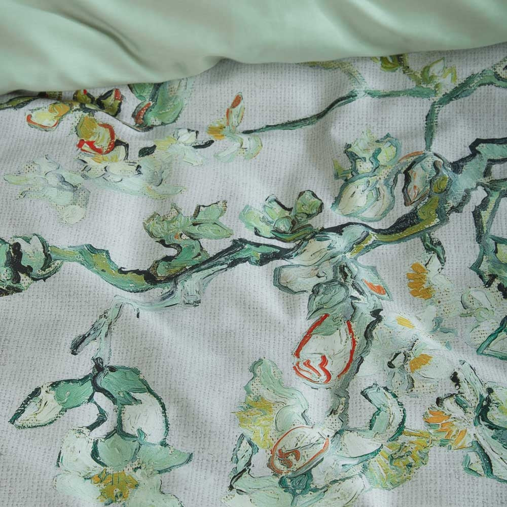 Bedding House Almond Blossom Grey Quilt Cover Set Queen - 100% Cotton Sateen - SuperSaverAU - view 2