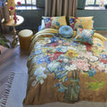 Bedding House Van Gogh Bouquet d'Anniversaire Gold Cotton Sateen Quilt Cover Set 210x210cm - SuperSaverAU - view 1