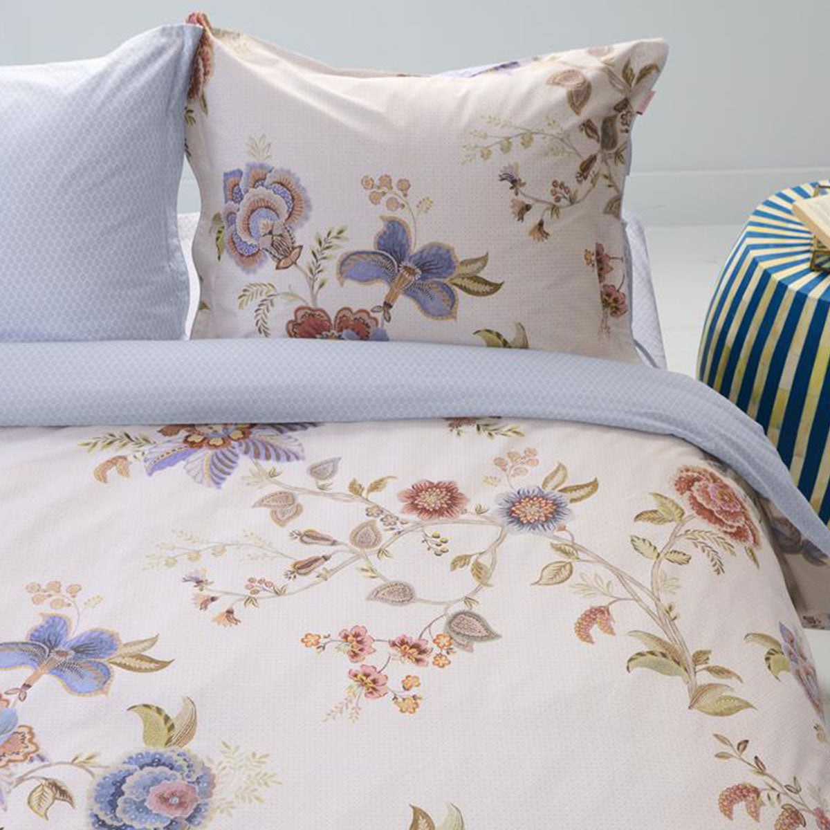 PIP Studio Cece Fiore White Cotton Quilt Cover Set Queen - Floral Design, 100% Cotton - SuperSaverAU - view 2
