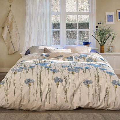 Bedding House Cornflower Sand Queen Cotton Percale Quilt Cover Set - Floral