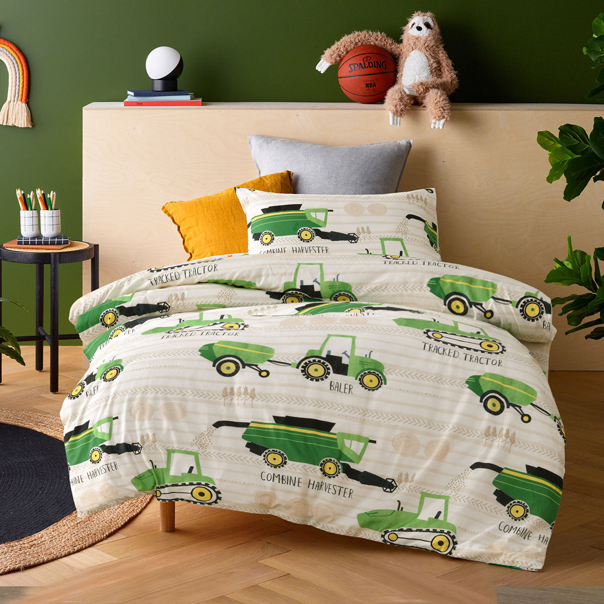 Happy Kids Country Harvest Washed Cotton Quilt Cover Set Double