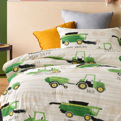 Happy Kids Country Harvest Washed Cotton Quilt Cover Set Double