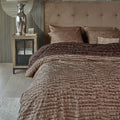 Riviera Maison Croco Brown Cotton Quilt Cover Set Queen - Crocodile Skin Print, 144 TC - SuperSaverAU - view 1