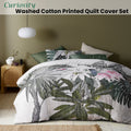 Accessorize Curiosity Washed Cotton Printed Quilt Cover Set Queen - Foliage Design - SuperSaverAU - view 2