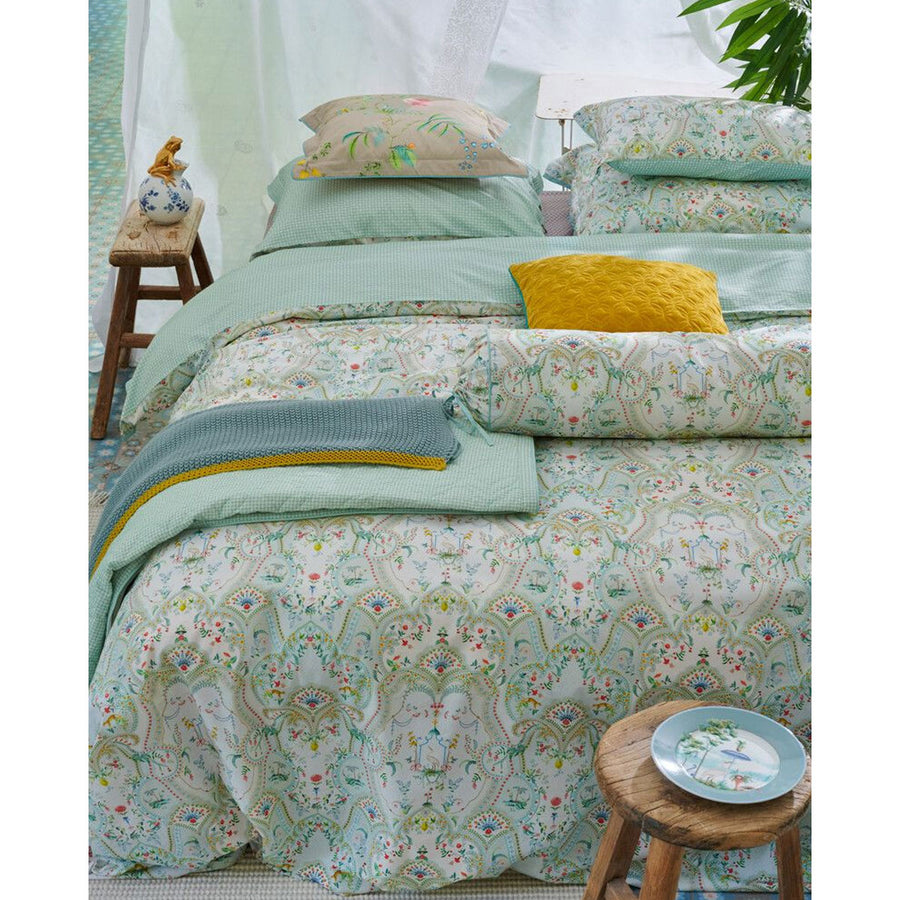 PIP Studio Curious Animals White Cotton Quilt Cover Set Queen - Paisley Print - SuperSaverAU - view 1