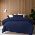 Accessorize 400TC Bamboo Cotton Quilt Cover Set – King Navy, Sateen Double Stitch