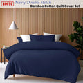 Accessorize 400TC Bamboo Cotton Quilt Cover Set – King Navy, Sateen Double Stitch