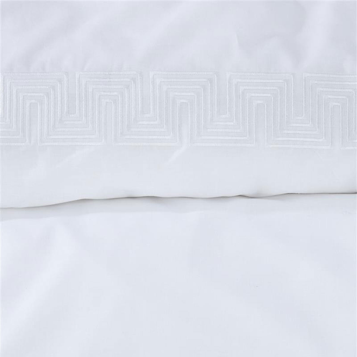 Riviera Maison Elowen White Cotton Quilt Cover Set Queen - Embroidered Design - SuperSaverAU - view 2