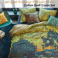 Beddinghouse Van Gogh Evening Twilight Ochre Cotton Sateen Quilt Cover Set King - SuperSaverAU - view 2