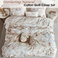 Riviera Maison Everlasting Natural Cotton Quilt Cover Set King - Leaves/Flowers Print - SuperSaverAU - view 2