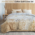 Bedding House Florine Sand Cotton Quilt Cover Set Queen - Meadow Landscape Print - SuperSaverAU - view 1