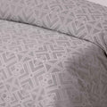 Accessorize Gregory Jacquard Quilt Cover Set Queen - Geometric Design, Taupe/Silver - SuperSaverAU - view 2