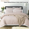 Accessorize White/Natural Tailored Hotel Deluxe Cotton Quilt Cover Set Queen - SuperSaverAU - view 2