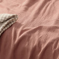 Vintage Design Homewares Hugo Clay Cotton Gauze Quilt Cover Set King - Solid Colour Design - SuperSaverAU - view 3