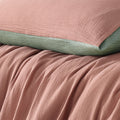 Vintage Design Homewares Hugo Reversible Cotton Gauze Quilt Cover Set King - Clay Sage - SuperSaverAU - view 2