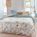 Bedding House Isabelle Light Blue Cotton Sateen Quilt Cover Set Queen - Floral Print, 220 TC - SuperSaverAU - view 1