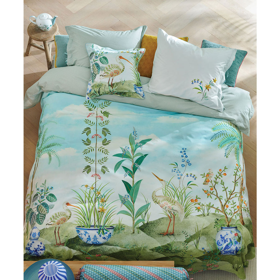 PIP Studio Jolie White Cotton Quilt Cover Set King - Landscape Print Design - SuperSaverAU - view 1