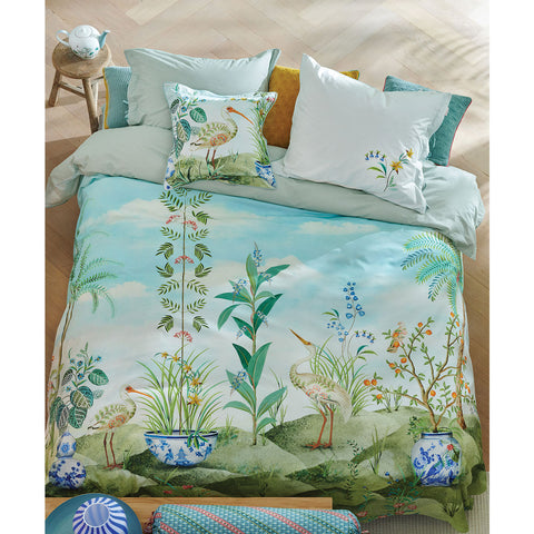 PIP Studio Jolie White Cotton Quilt Cover Set Super King - Landscape Print Design - SuperSaverAU - view 1