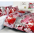Bright Young Things Jungle Red Quilt Cover Set Double - Safari Animal Print - SuperSaverAU - view 1