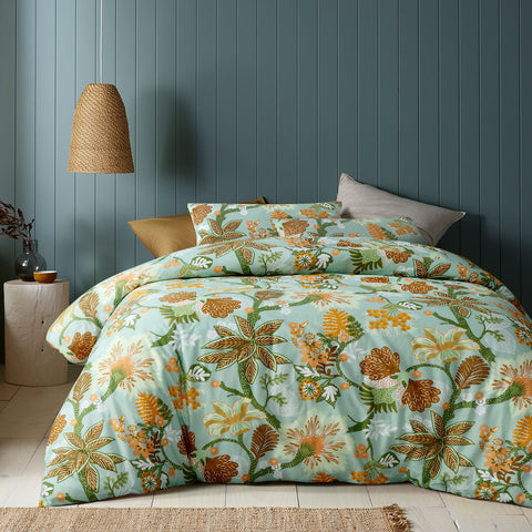 Accessorize Kienze Washed Cotton Floral Printed Quilt Cover Set Queen - SuperSaverAU - view 1