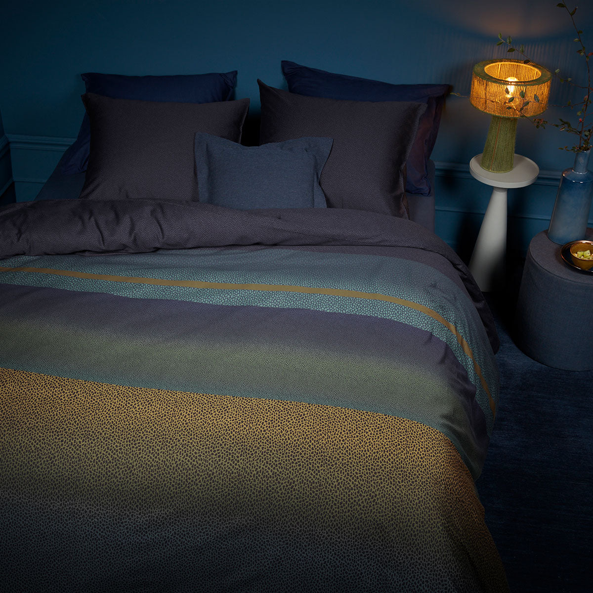 Bedding House Lenny Cotton Sateen Quilt Cover Set 220TC - Blue, King
