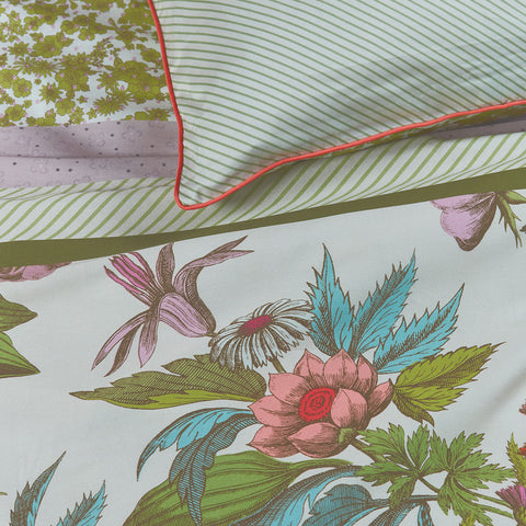 Oilily Flower Cotton Sateen Quilt Cover Set Queen - Floral Print, 200 TC - SuperSaverAU - view 1